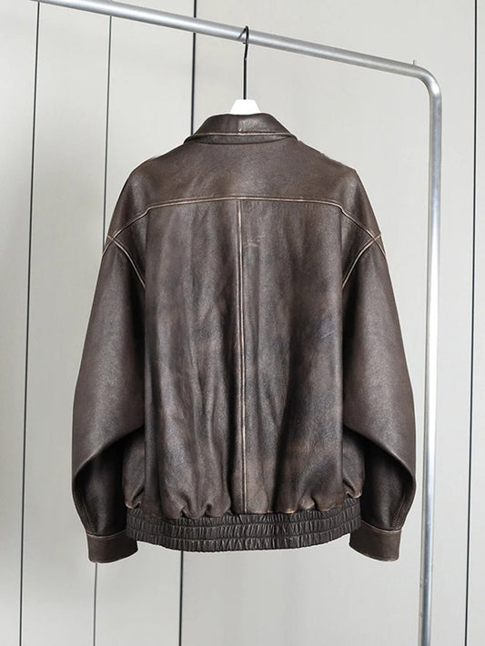 Vivienne Distressed Faux Leather Jacket