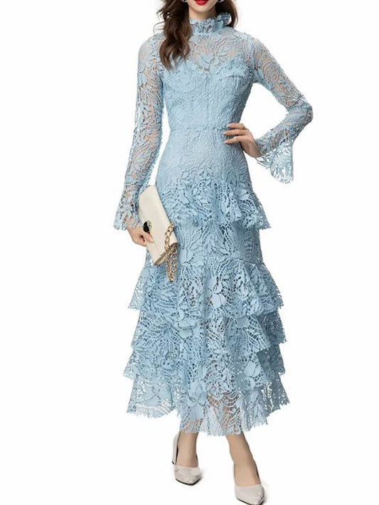 Vivienne Lace Tiered Midi Dress