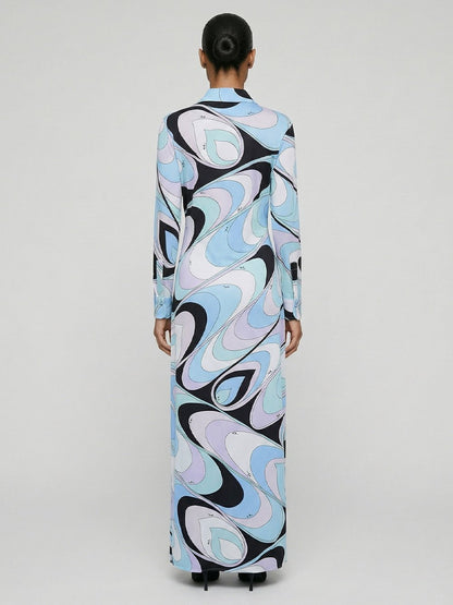 Vivienne Sky Swirl Maxi Dress