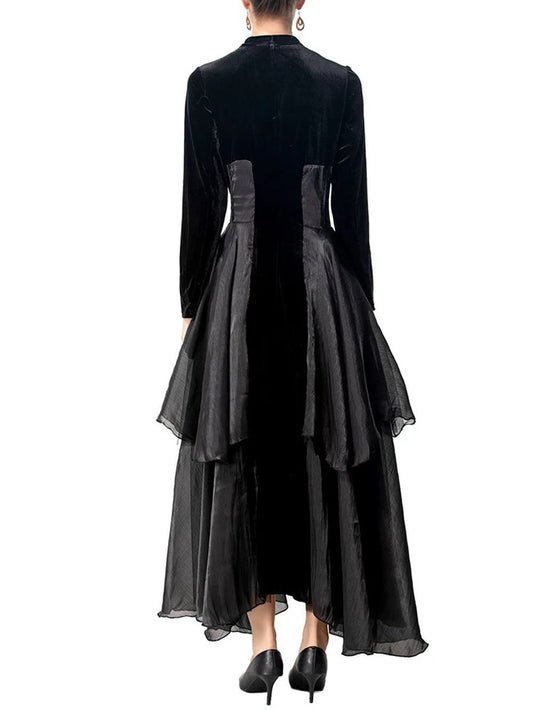 Vivienne Velvet Tiered Maxi Dress