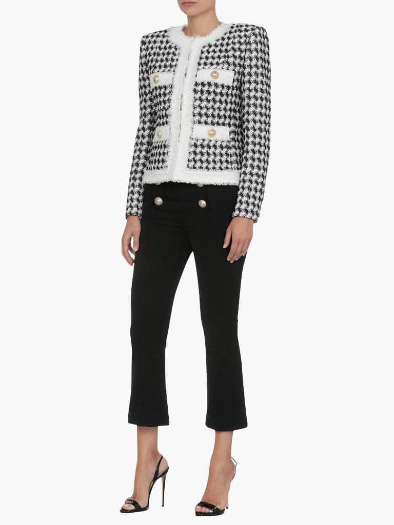 Yulia B&W Houndstooth Jacket
