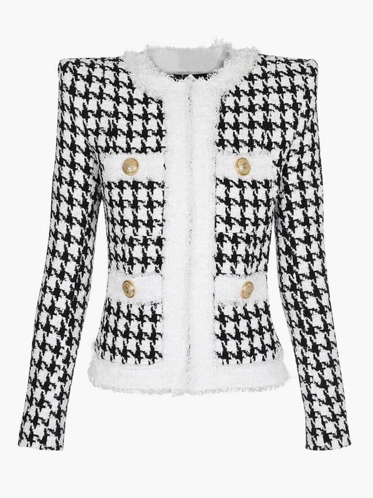 Yulia B&W Houndstooth Jacket