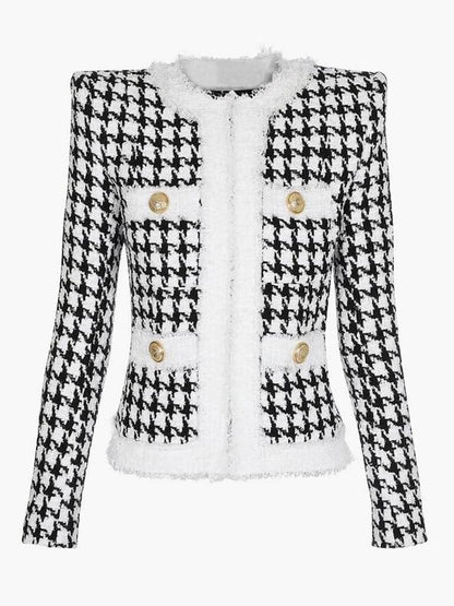Yulia B&W Houndstooth Jacket