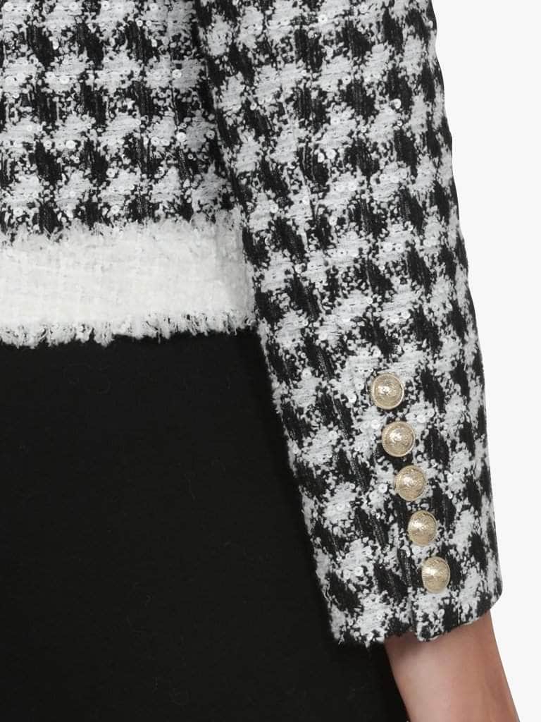 Yulia B&W Houndstooth Jacket
