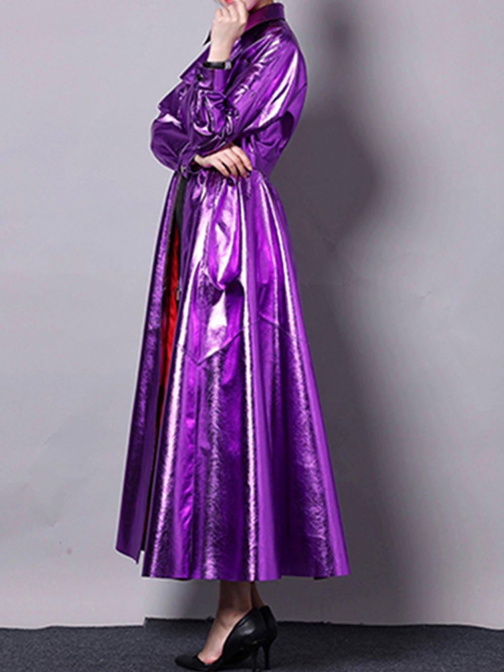 Zaid Leather Trench Coat