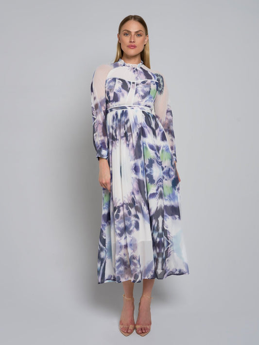 Zanna Tie-Dye Pleated Maxi Dress