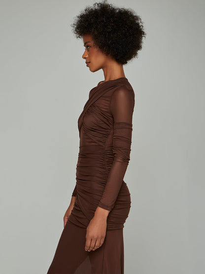 Zia Criss-Cross Mesh Maxi Dress