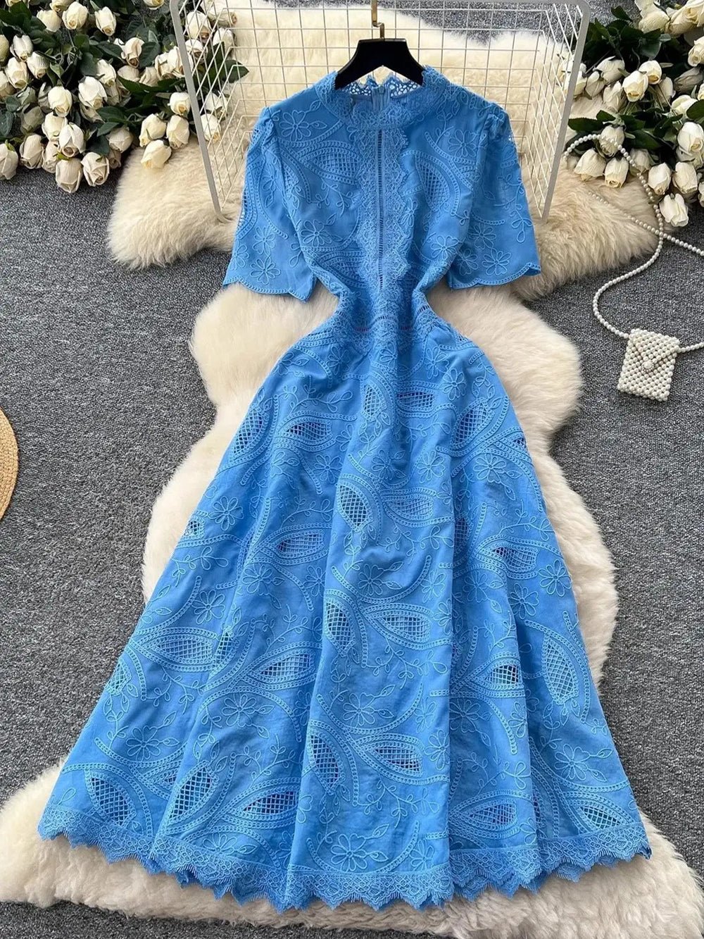 Zoey Hollow Out Midi Dress