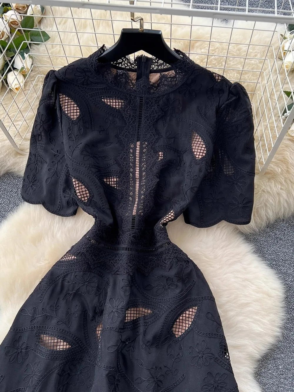 Zoey Hollow Out Midi Dress