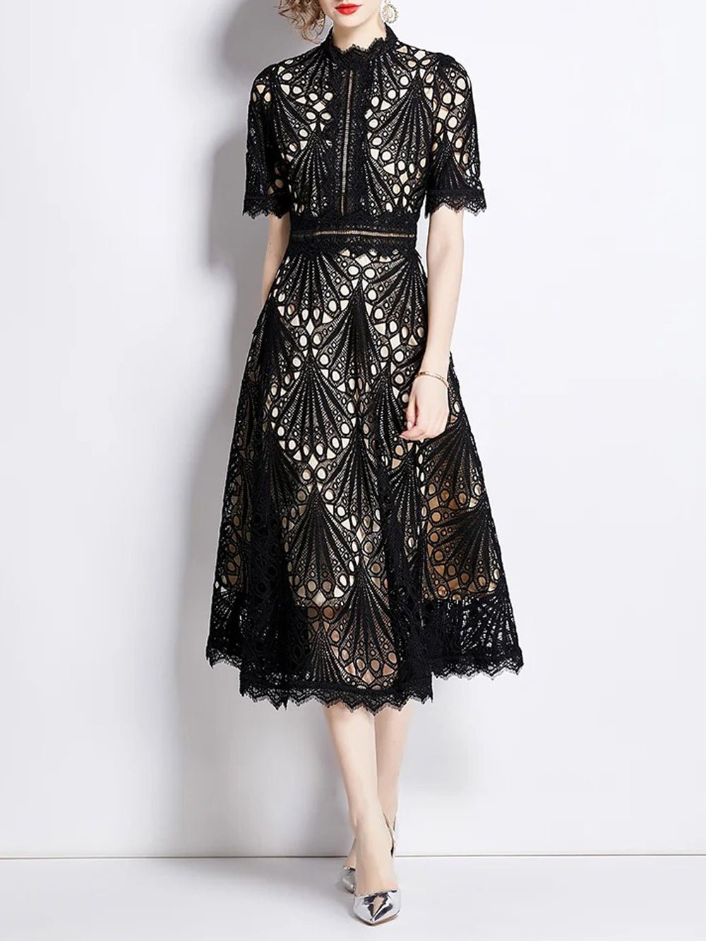 Zynab Hollow Out Midi Dress