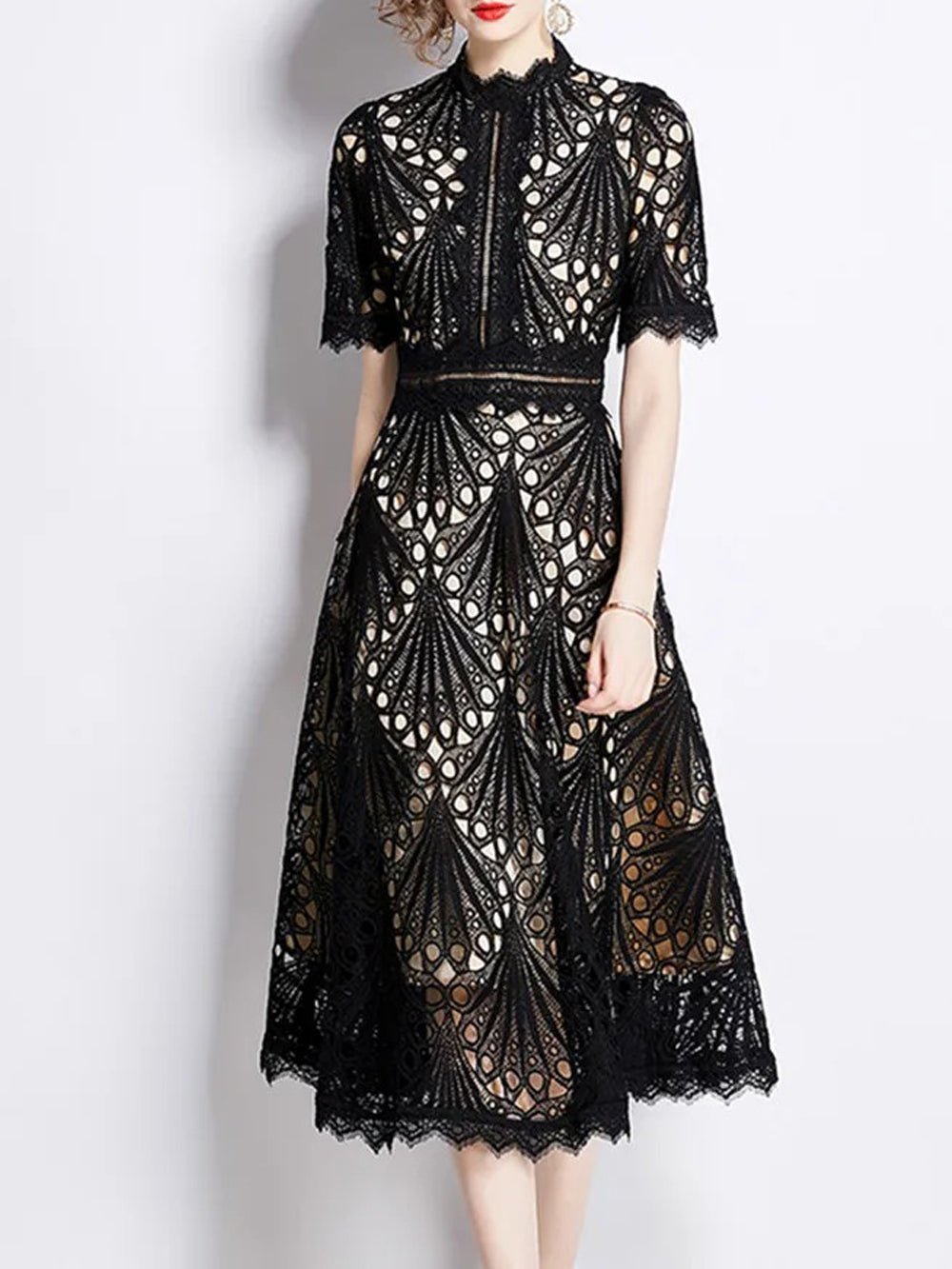 Zynab Hollow Out Midi Dress