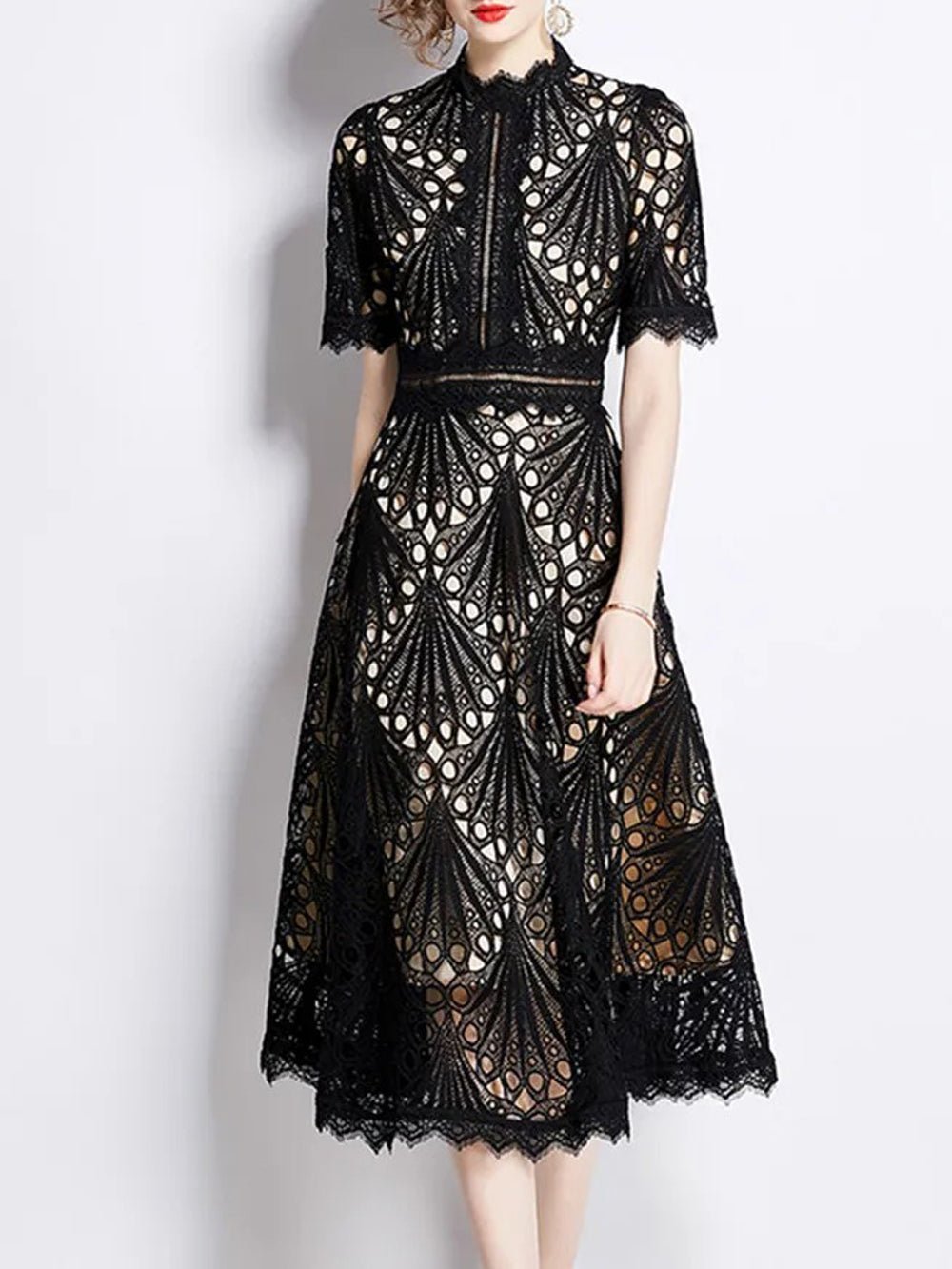 Zynab Hollow Out Midi Dress
